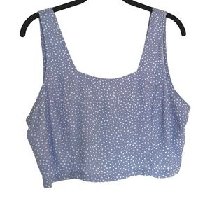 Thread & Supply Periwinkle Dot Print Cropped Tank | M